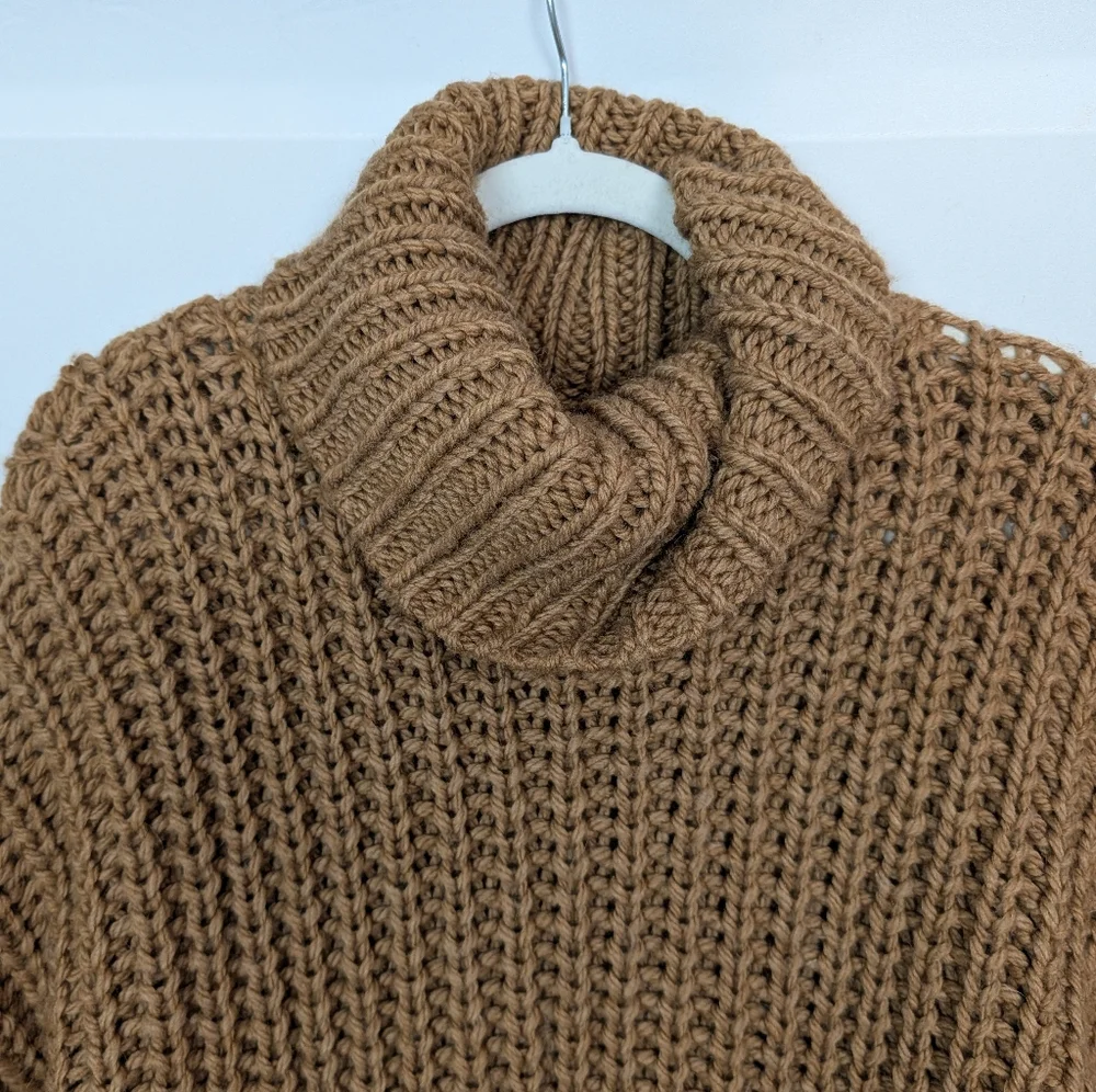 ZARA Blogger Favorite S Wool Mohair Turtleneck Sweater Oversized Chunky Knit Top - Picture 7 of 14